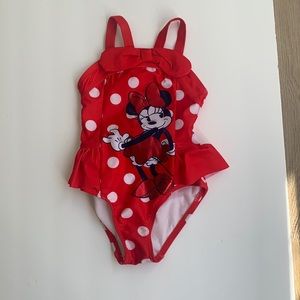 Disney Red Minnie Mouse Kids Swim One Piece bikini